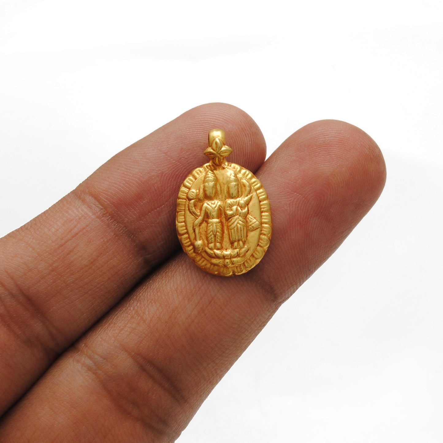 18k Solid Yellow Gold Indian God Charm Pendant