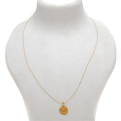 18k Solid Yellow Gold Laxmi Goddess Charm Pendant