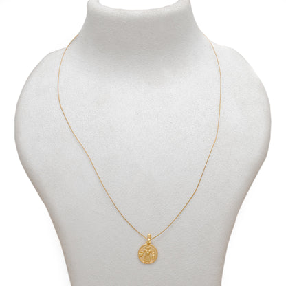 18k Solid Yellow Gold Indian Religion Charm Pendant