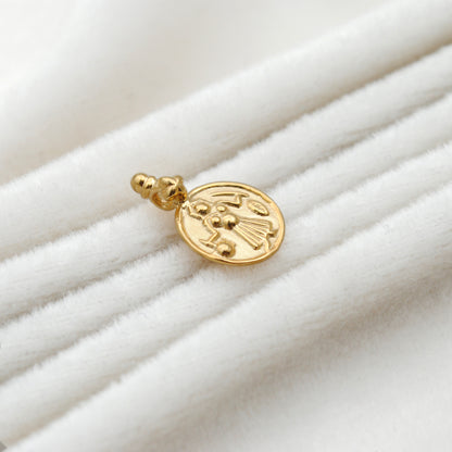 18k Solid Yellow Gold Indian Religion Charm Pendant
