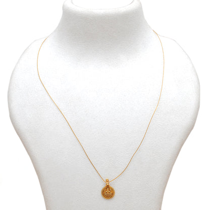 18k Solid Yellow Gold Indian Goddess Charm Pendant