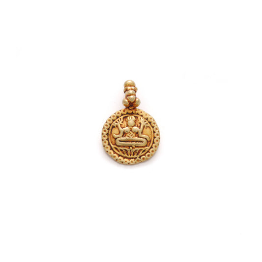 18k Solid Yellow Gold Indian Goddess Charm Pendant