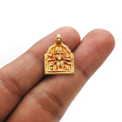 18k Solid Yellow Gold Indian Goddess Durga Pendant