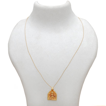 18k Solid Yellow Gold Indian Goddess Durga Pendant