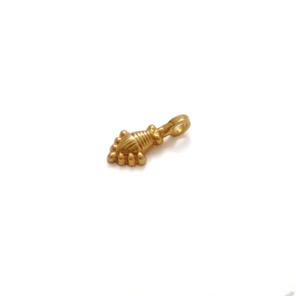 18K Solid Yellow Gold Fancy Charm 11x5mm