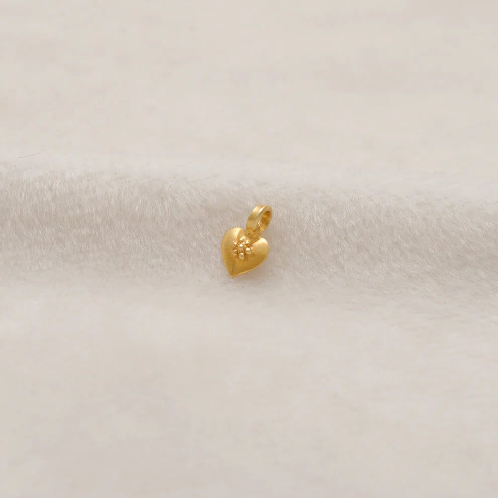 Timeless 18K Solid Gold Heart Charm Pendant