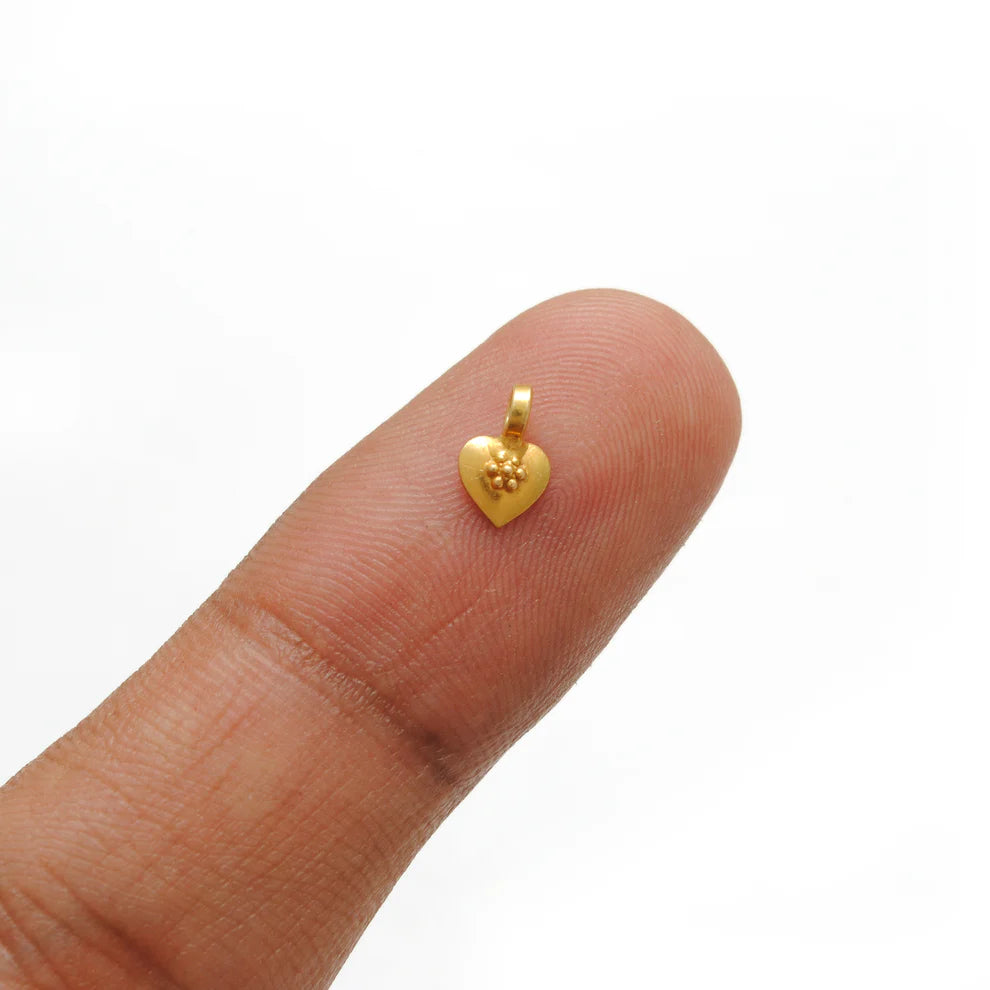 Timeless 18K Solid Gold Heart Charm Pendant