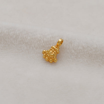18k Solid Yellow Gold Antique Bail Charm Pendant 9x6mm