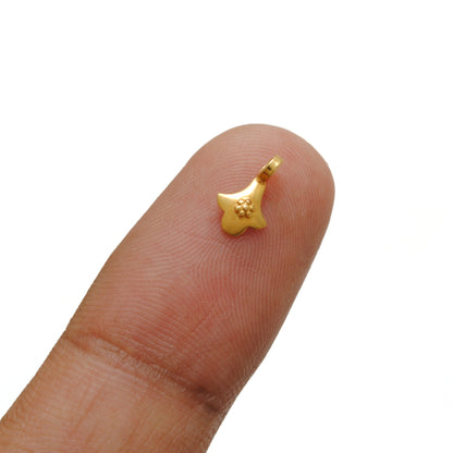 18K Solid Yellow Gold Fancy Charm Jewelry Supplies