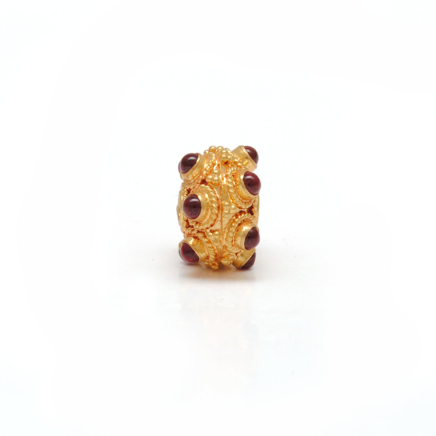 18k Solid Yellow Gold Rondelle Ruby Pumpkin Beads 11mm