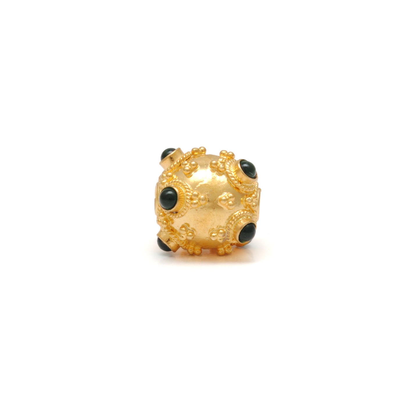 18k Solid Yellow Gold Emerald Beads-10 MM