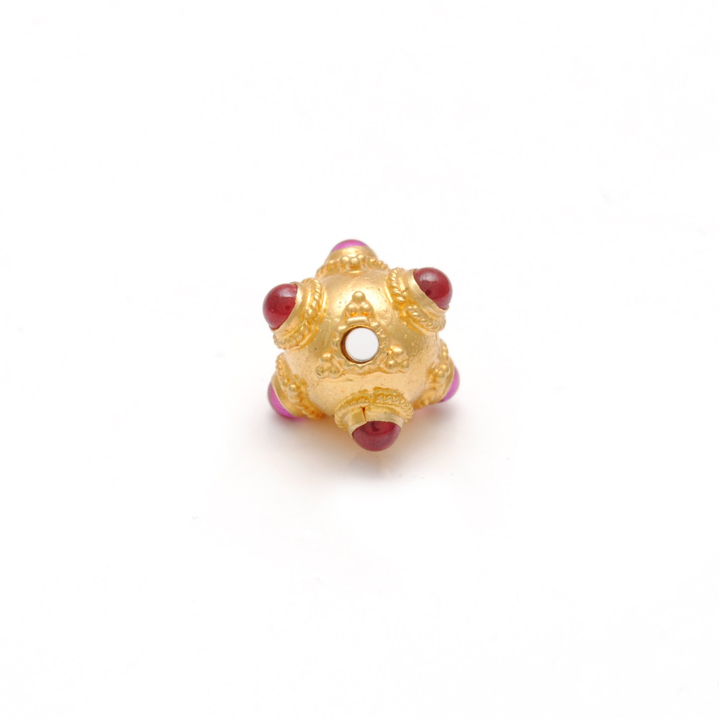 18k Solid Yellow Gold Gemstone Ball Beads-10X9 mm