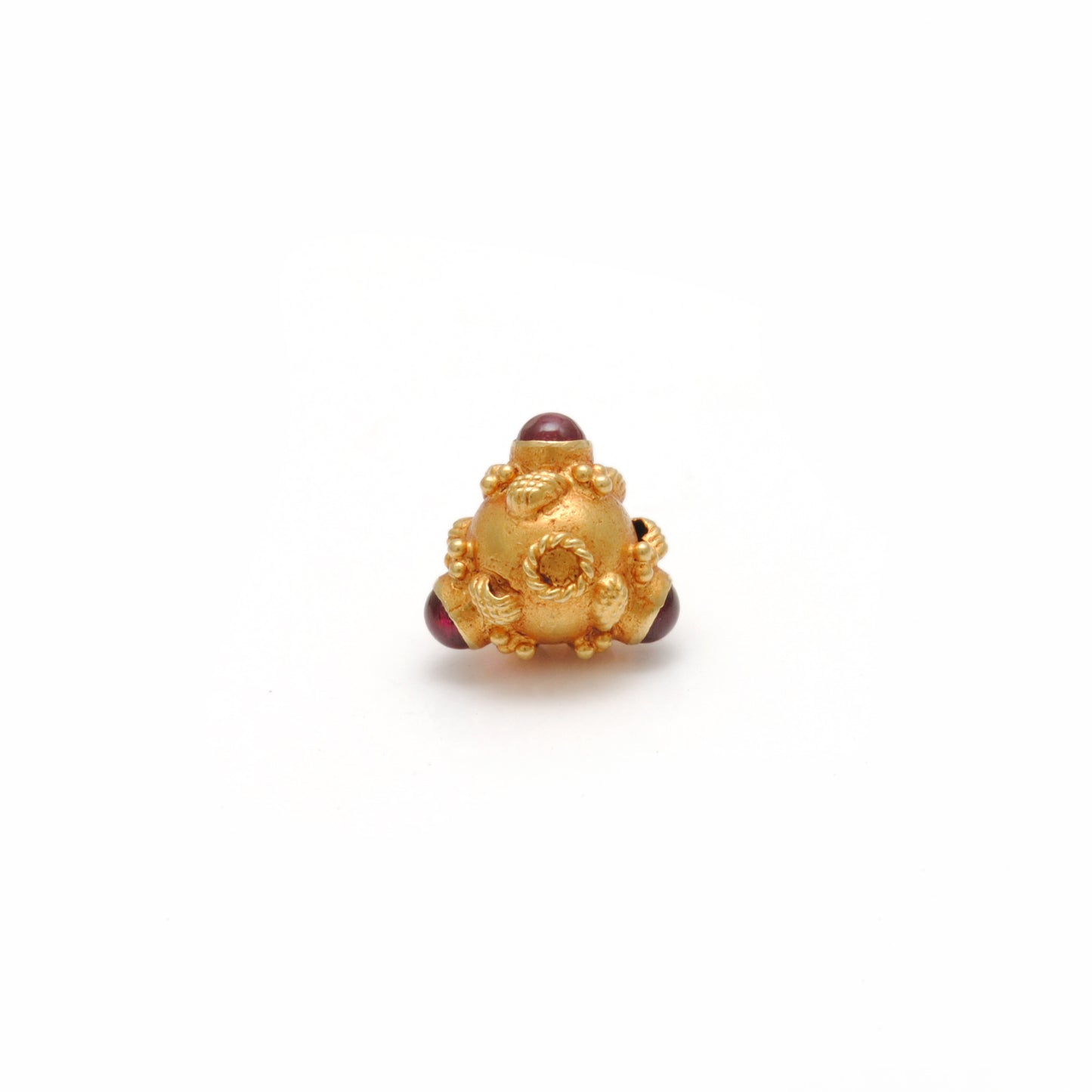 18k Solid Yellow Gold Ruby Round Ball Charm 7mm