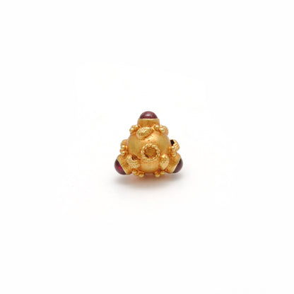 18k Solid Yellow Gold Ruby Round Ball Charm 7mm