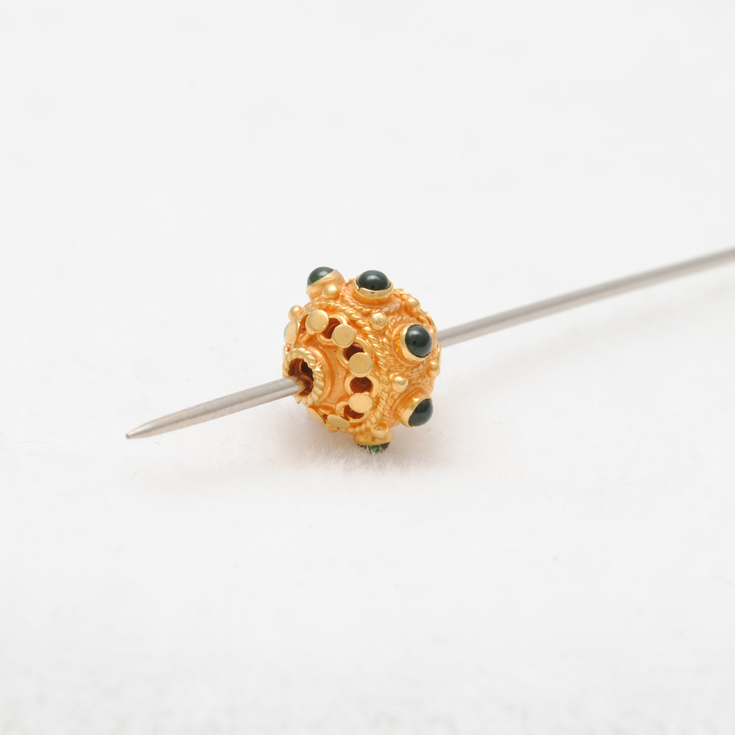 18k Solid Yellow Gold Round Spacer Beads 10x9mm