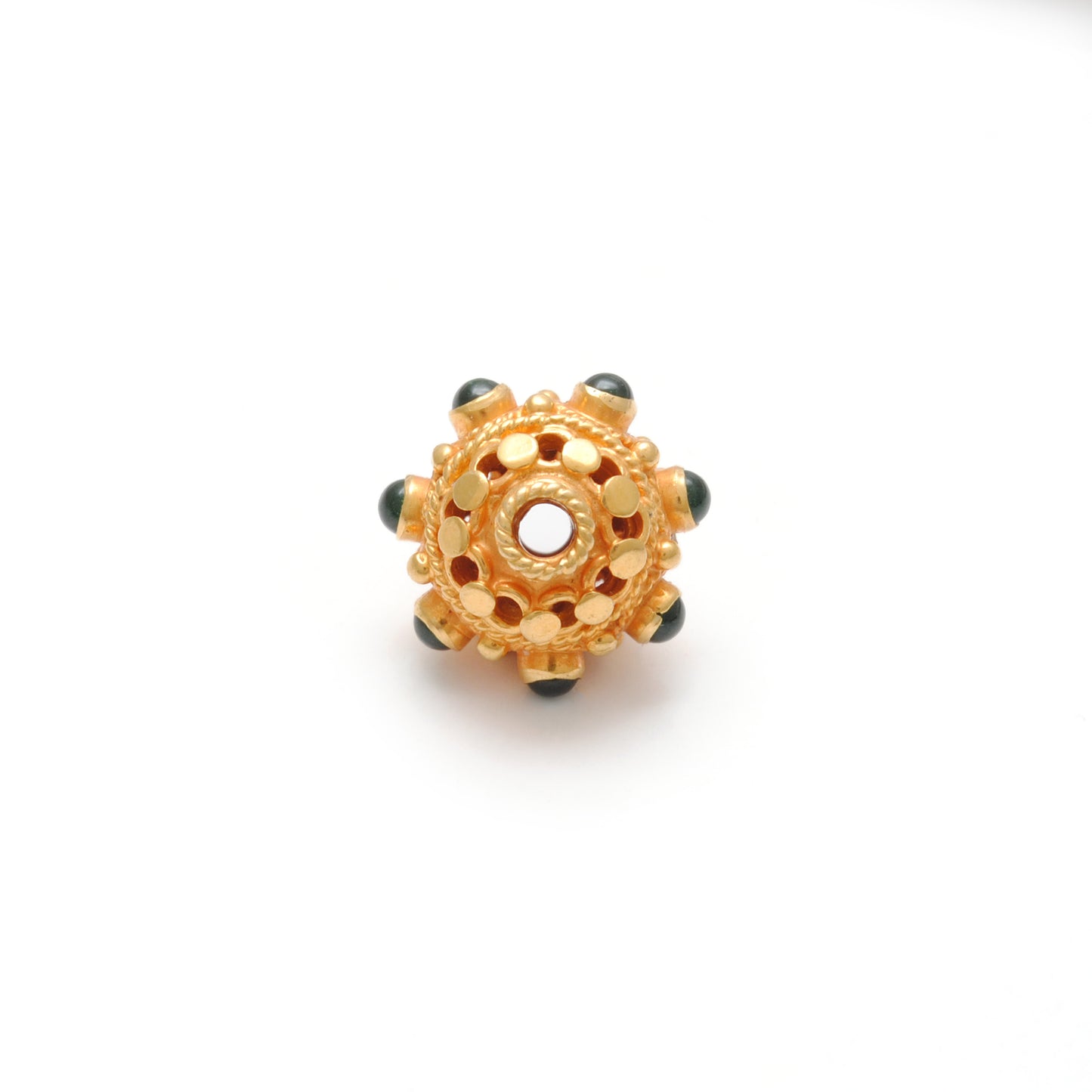 18k Solid Yellow Gold Round Spacer Beads 10x9mm
