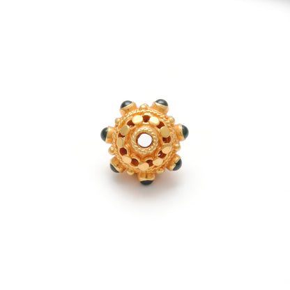 18k Solid Yellow Gold Round Spacer Beads 10x9mm