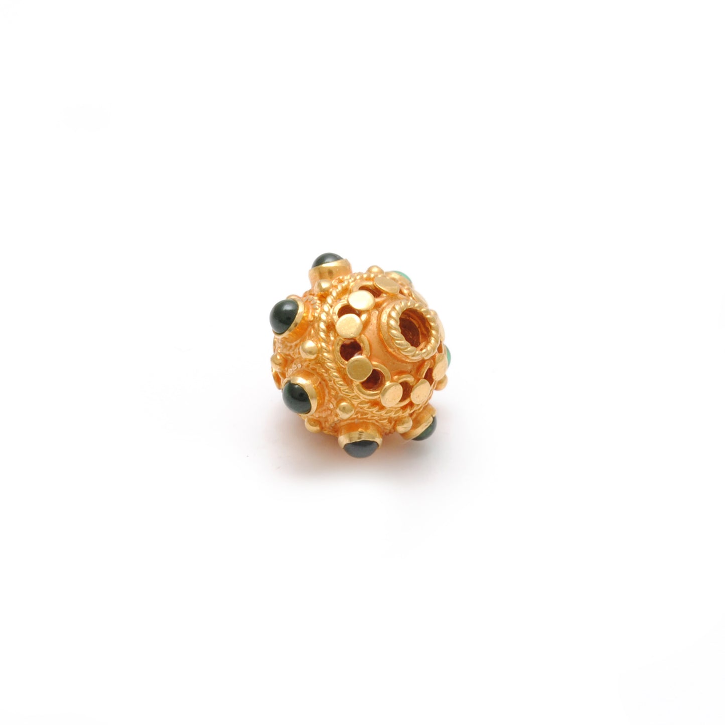 18k Solid Yellow Gold Round Spacer Beads 10x9mm