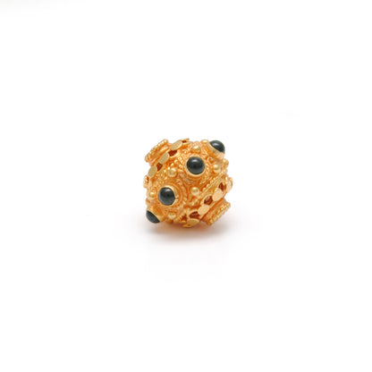 18k Solid Yellow Gold Round Spacer Beads 10x9mm