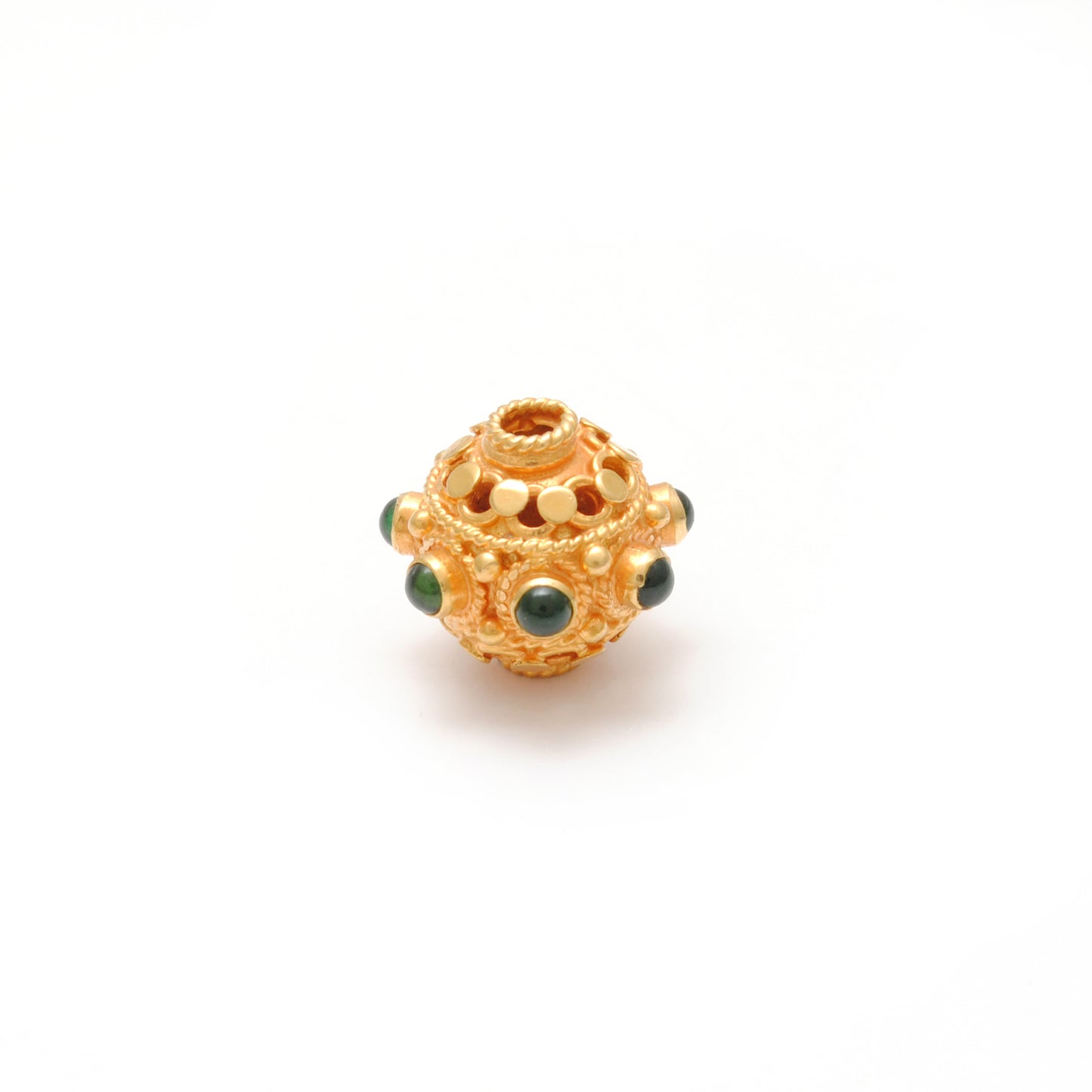 18k Solid Yellow Gold Round Spacer Beads 10x9mm