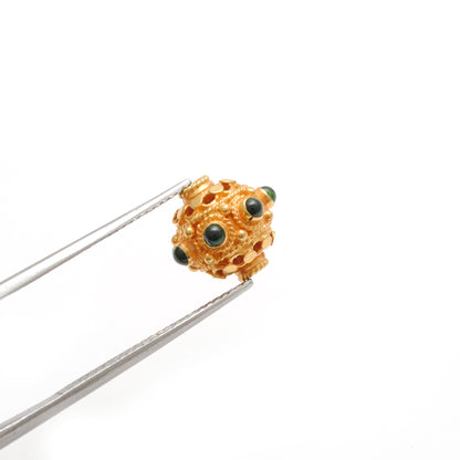 18k Solid Yellow Gold Round Spacer Beads 10x9mm