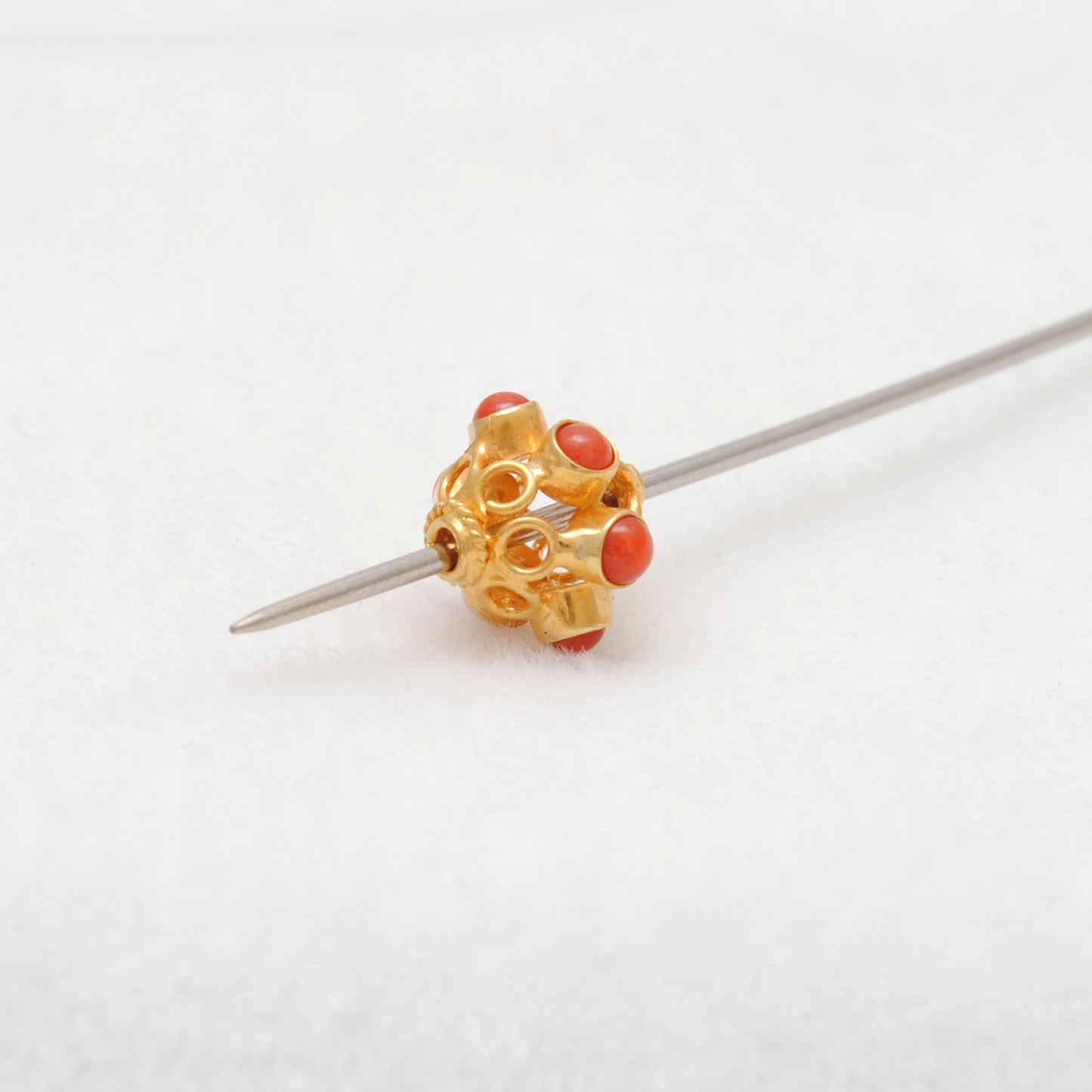 18k Yellow Gold Gemstone Round Spacer Beads-10 MM
