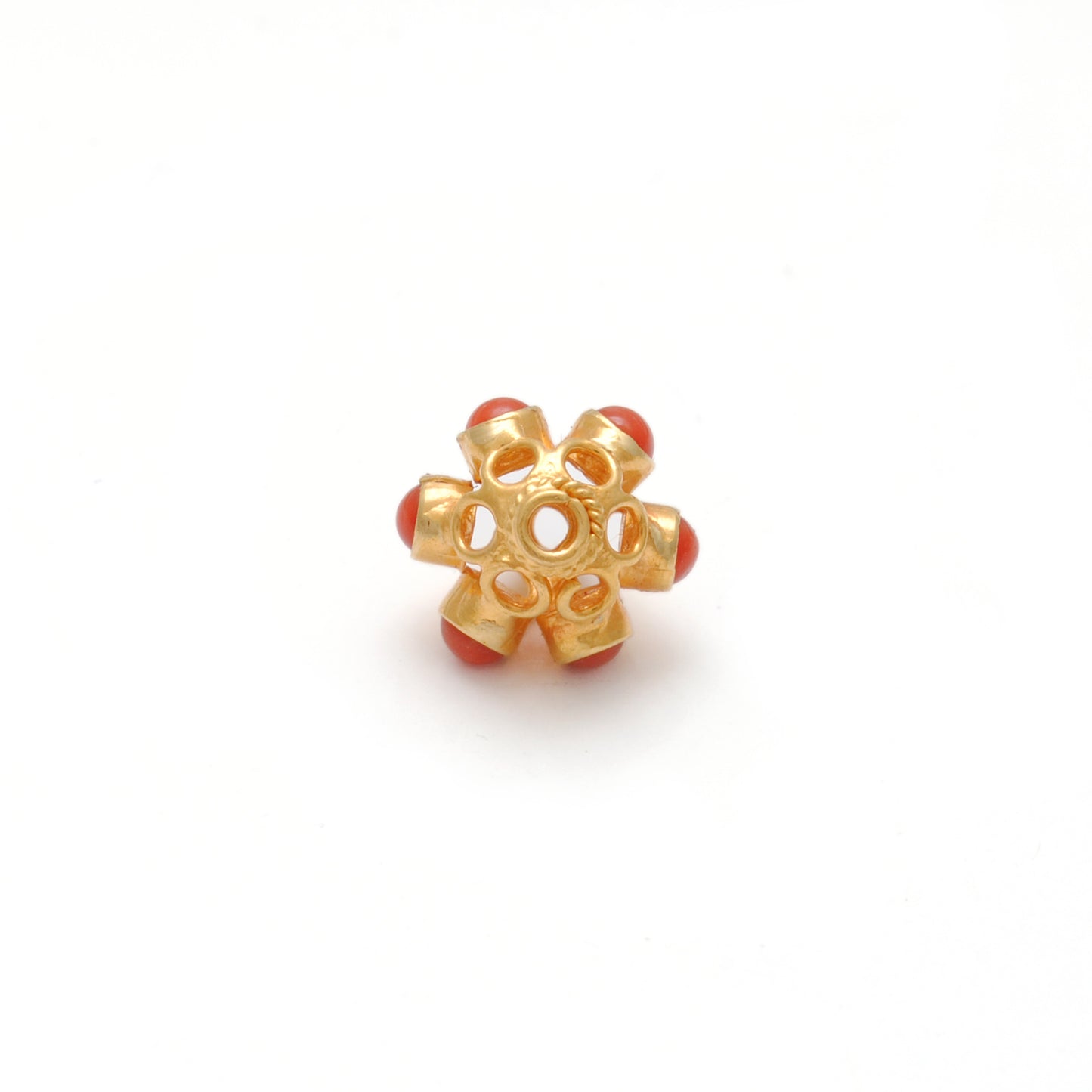 18k Yellow Gold Gemstone Round Spacer Beads-10 MM