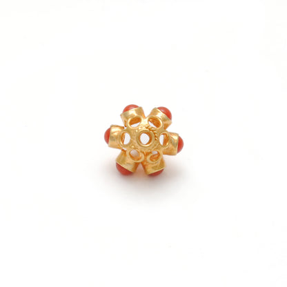 18k Yellow Gold Gemstone Round Spacer Beads-10 MM