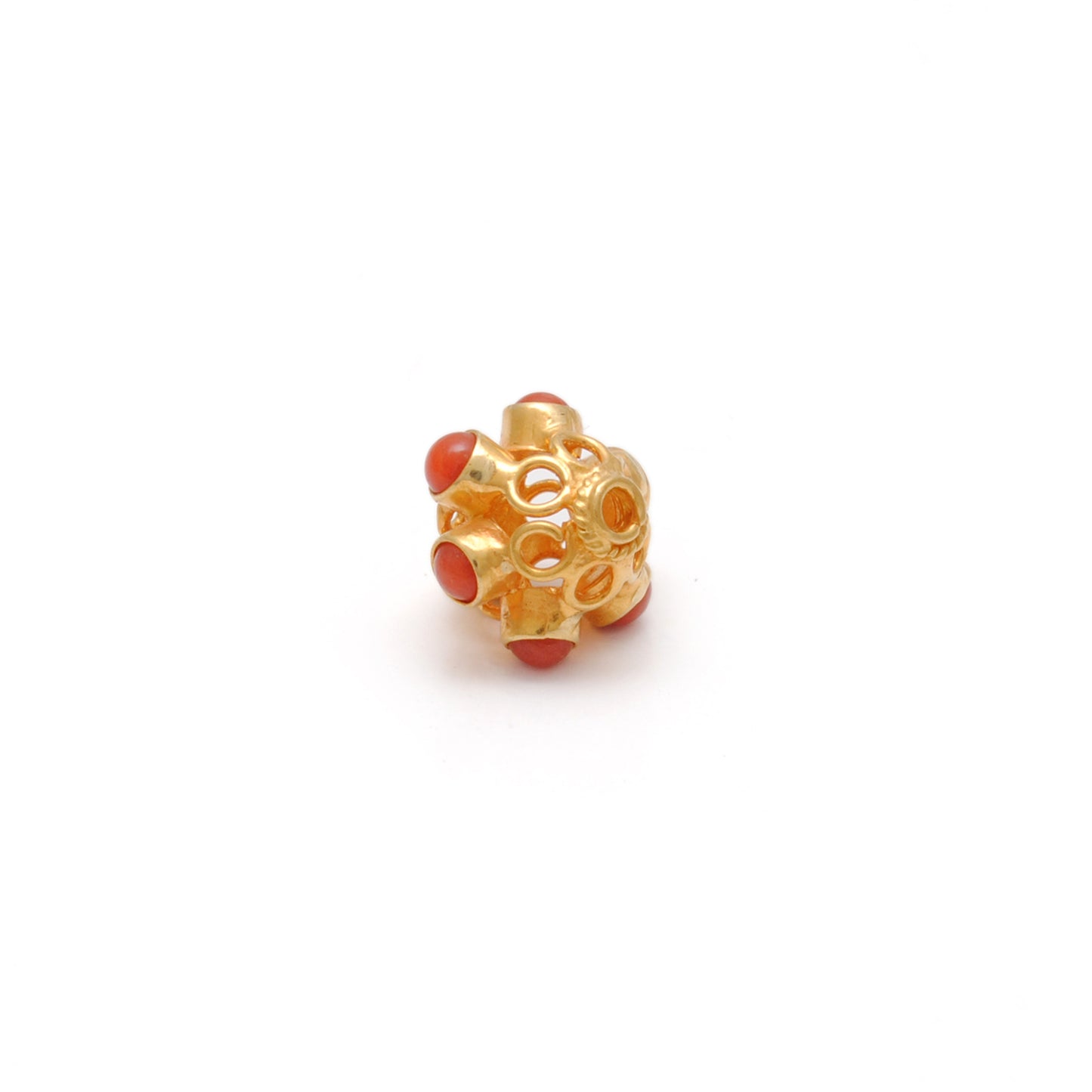 18k Yellow Gold Gemstone Round Spacer Beads-10 MM
