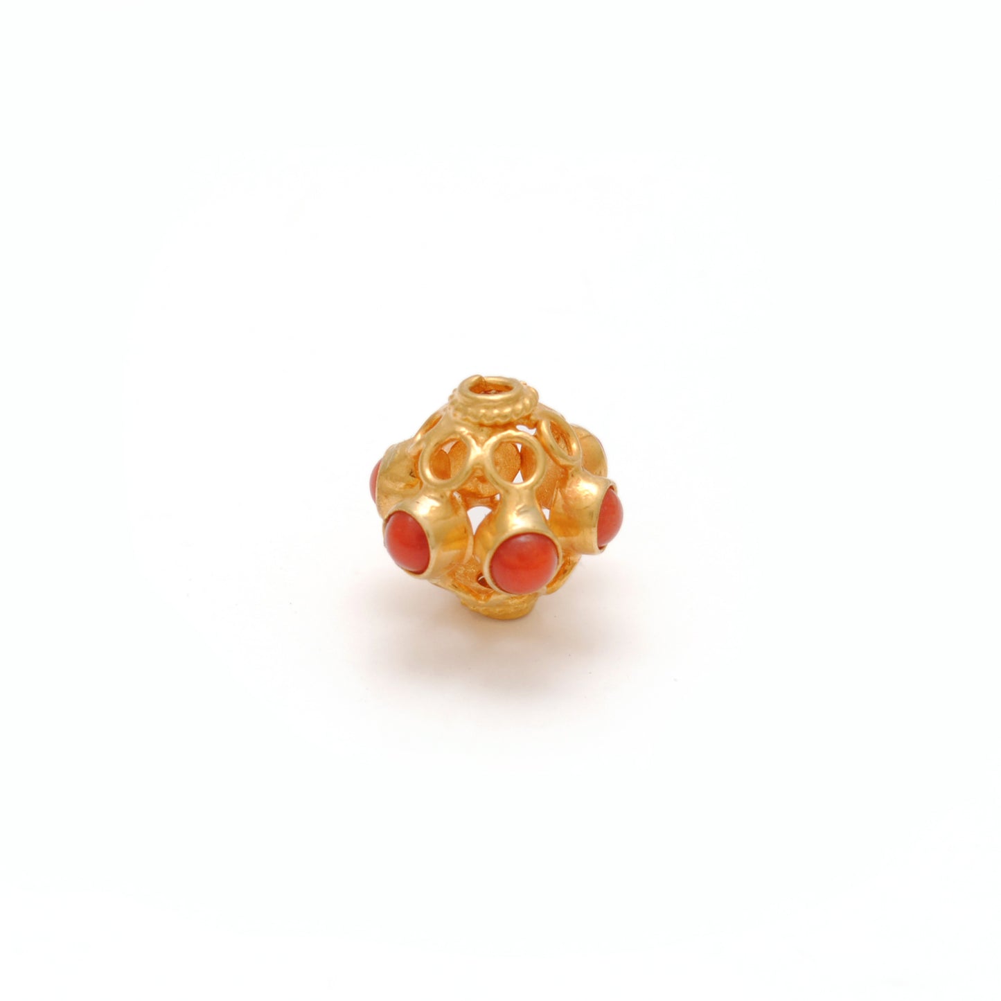 18k Yellow Gold Gemstone Round Spacer Beads-10 MM