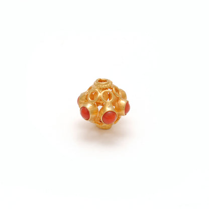 18k Yellow Gold Gemstone Round Spacer Beads-10 MM