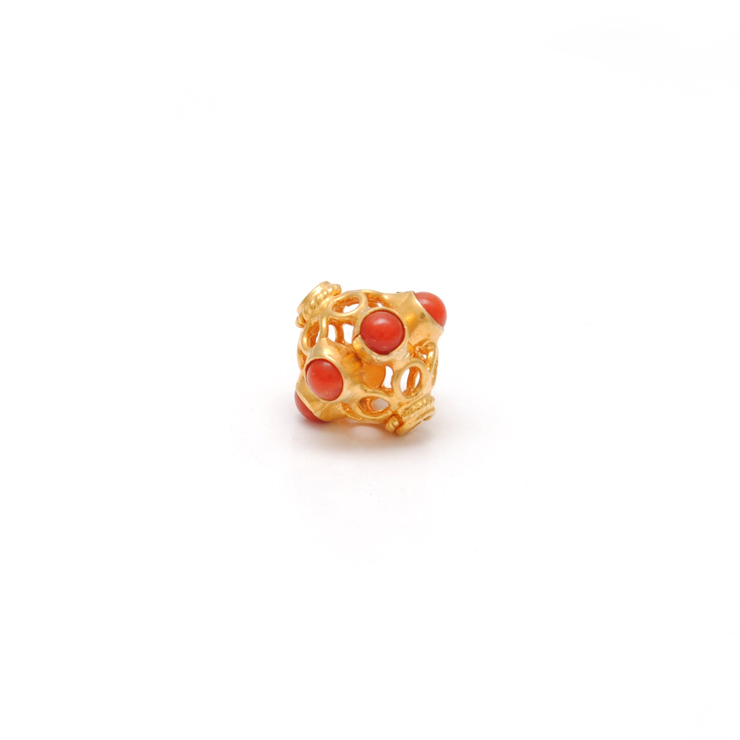 18k Yellow Gold Gemstone Round Spacer Beads-10 MM