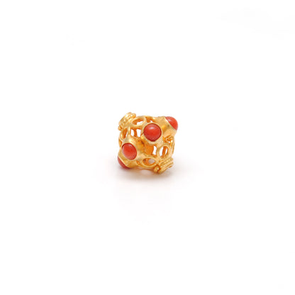 18k Yellow Gold Gemstone Round Spacer Beads-10 MM