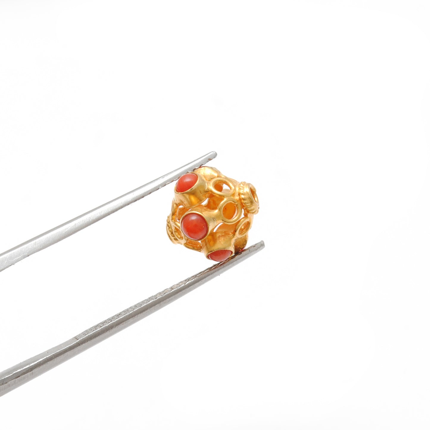 18k Yellow Gold Gemstone Round Spacer Beads-10 MM
