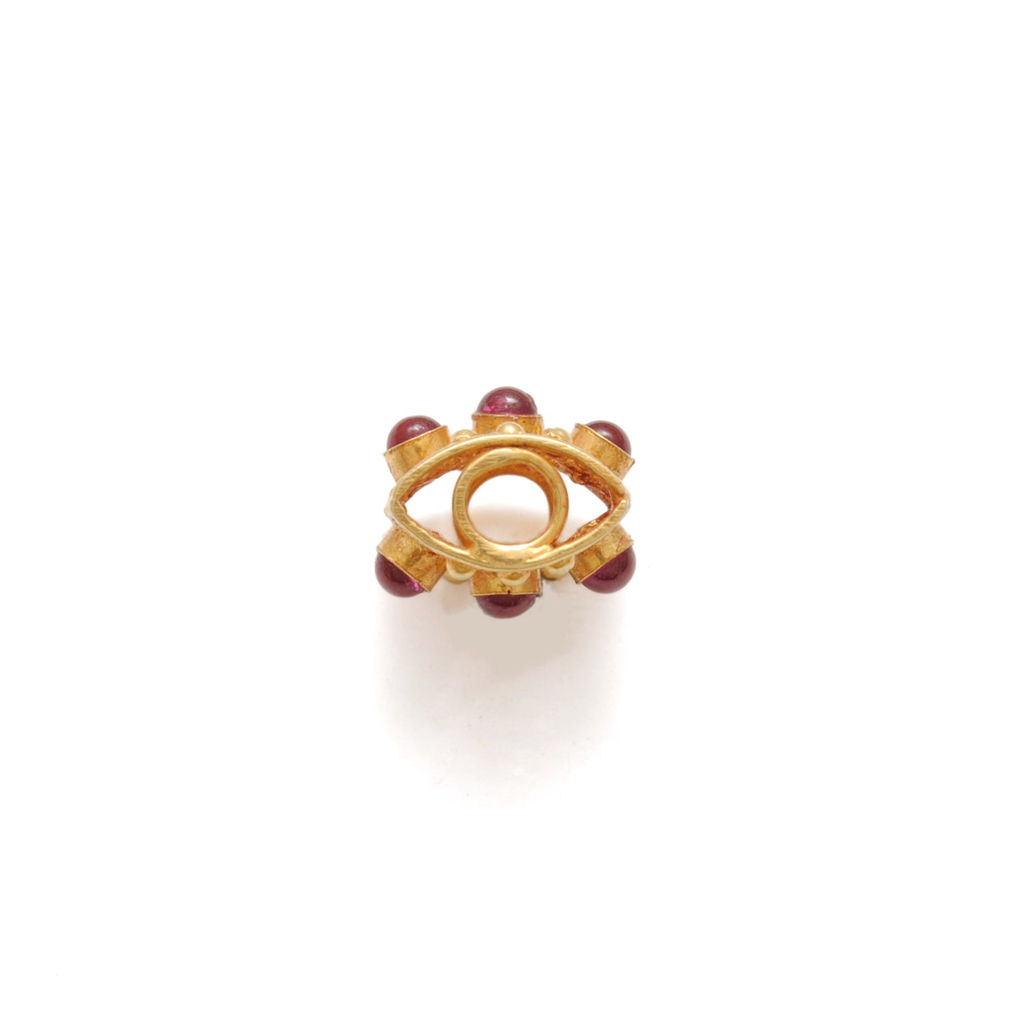 Handmade 18k Yellow Gold Stone Studded Rectangle Spacer Beads
