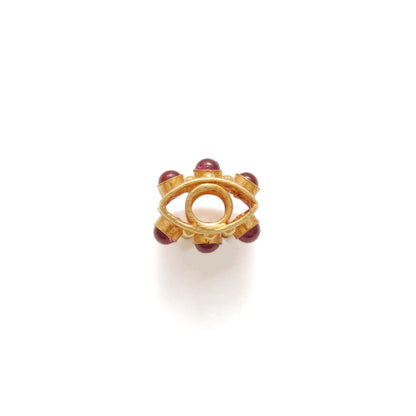 Handmade 18k Yellow Gold Stone Studded Rectangle Spacer Beads