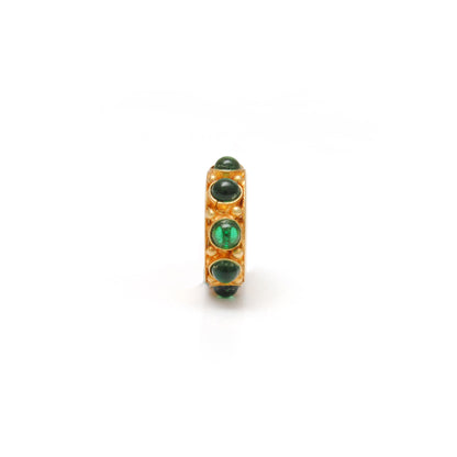 18k Yellow Gold Stone Studded Wheel Beads-11X4 mm