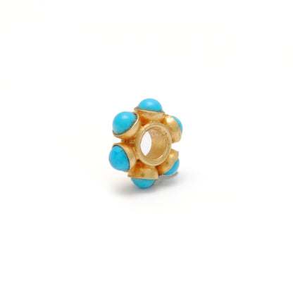 18k Gold Stone Wheel Spacer Bead For Jewelry Making