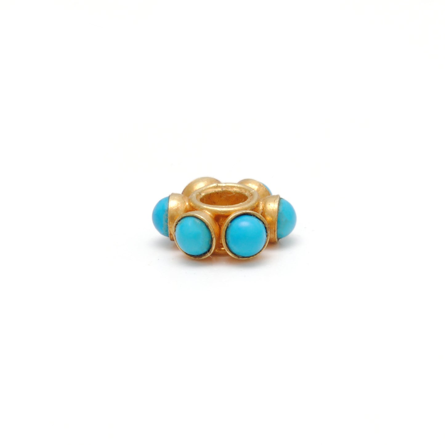 18k Gold Stone Wheel Spacer Bead For Jewelry Making