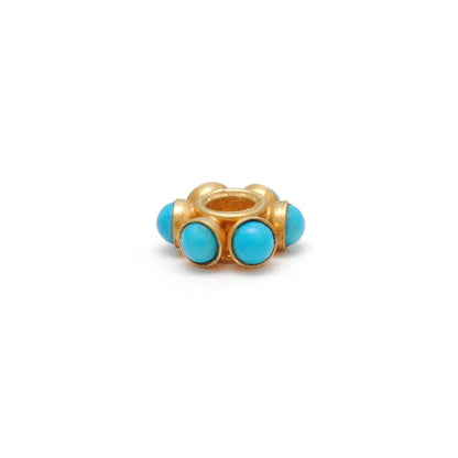 18k Gold Stone Wheel Spacer Bead For Jewelry Making