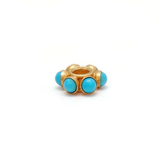 18k Gold Stone Wheel Spacer Bead For Jewelry Making