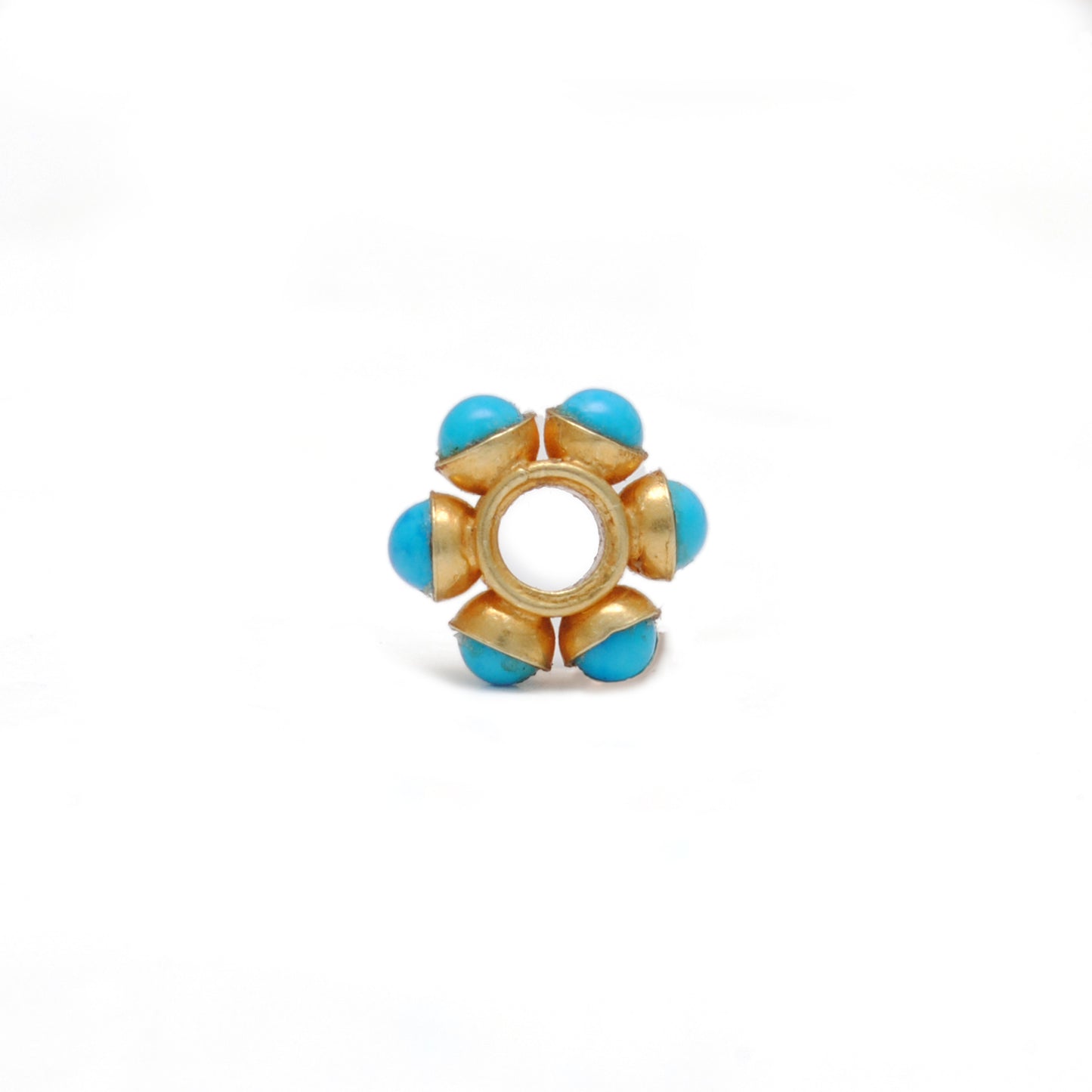 18k Gold Stone Wheel Spacer Bead For Jewelry Making