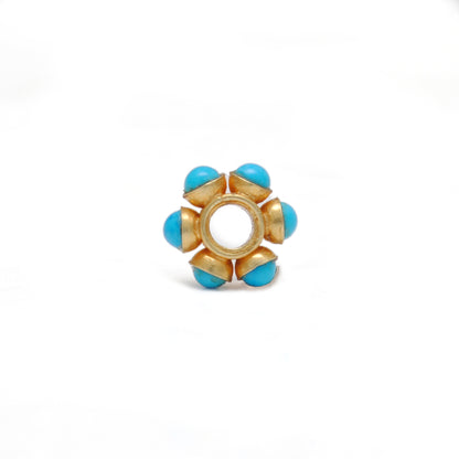 18k Gold Stone Wheel Spacer Bead For Jewelry Making