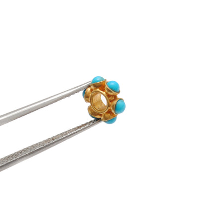 18k Gold Stone Wheel Spacer Bead For Jewelry Making