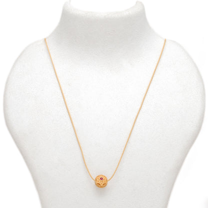 18k Yellow Gold Fancy Flower Engraved Gemstone Rondelle Beads 9mm