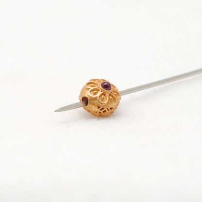 18k Yellow Gold Fancy Gemstone Rondelle Spacer Beads 8mm