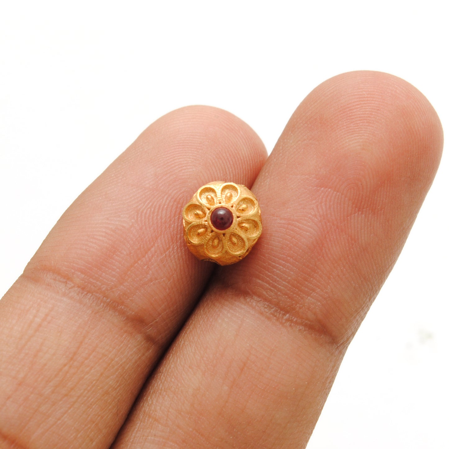 18k Yellow Gold Fancy Gemstone Rondelle Spacer Beads 8mm