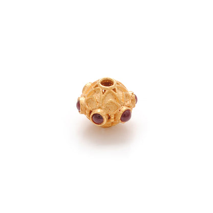 18k Yellow Gold Gemstone Rondelle Beads Jewelry Supplies 8.5mm