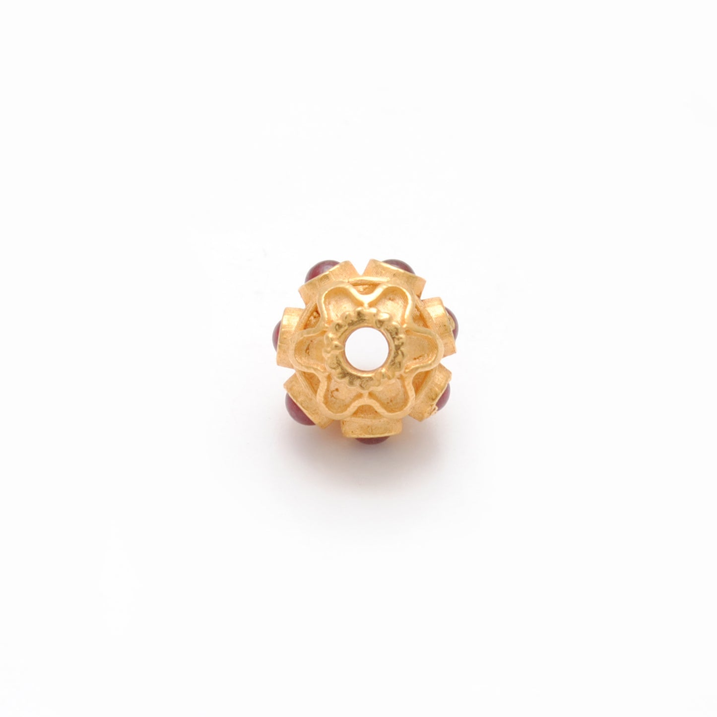 18k Yellow Gold Studded Stone Rondelle Beads 8mm Findings
