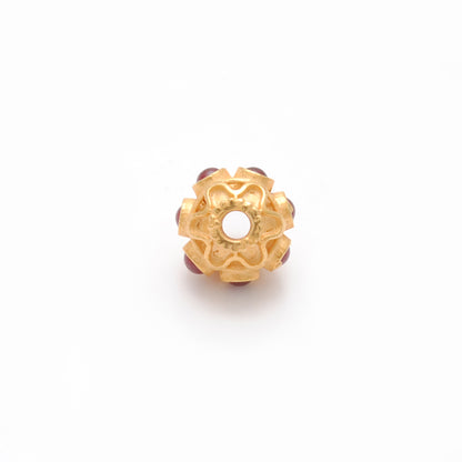 18k Yellow Gold Studded Stone Rondelle Beads 8mm Findings